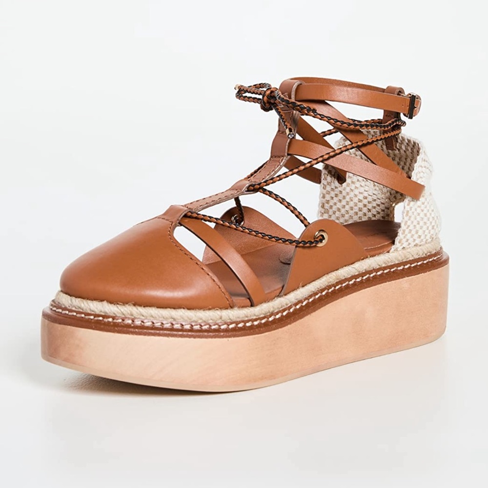 Ulla Johnson Salinas platform espadrilles -size 37 cognac
